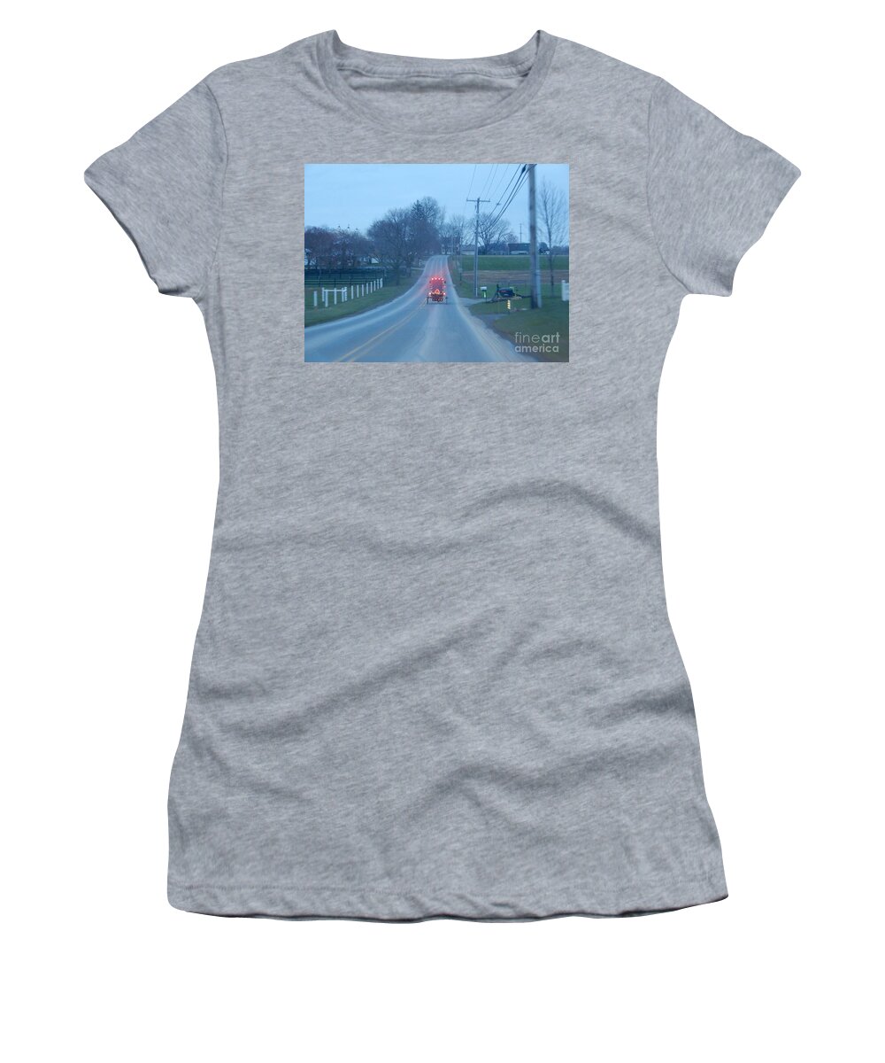 Amish Women's T-Shirt featuring the photograph Homeward Bound by Christine Clark