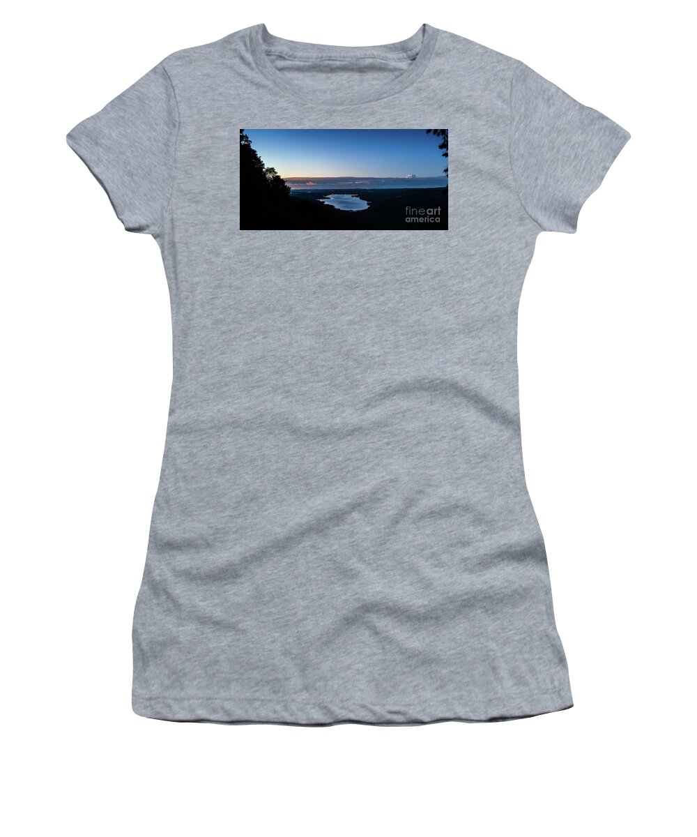 Finger Lakes Women's T-Shirt featuring the photograph Honeoye Lake at dusk by Steve Clough