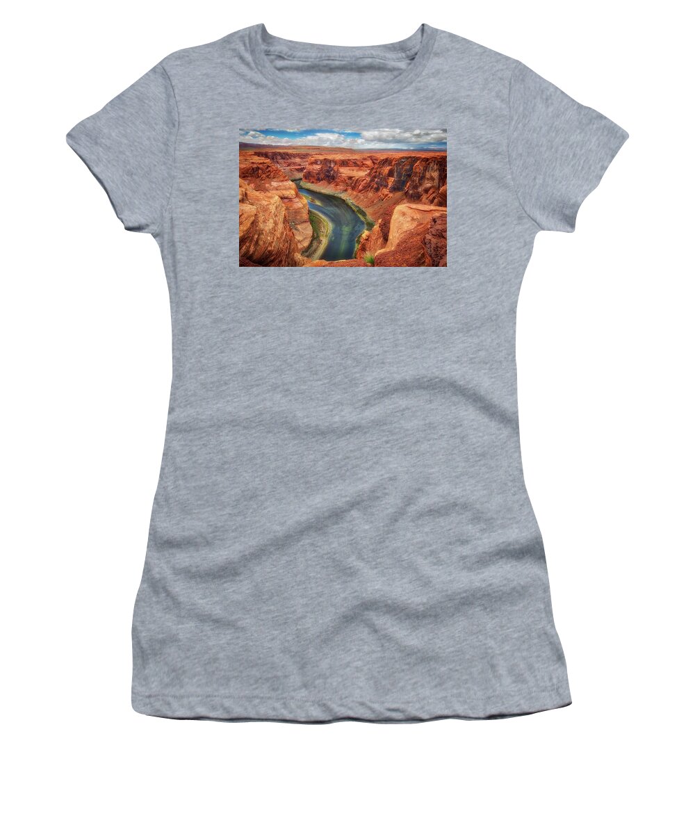 Horseshoe Bend Women's T-Shirt featuring the photograph Horseshoe Bend Arizona - Colorado River #2 by Jennifer Rondinelli Reilly - Fine Art Photography