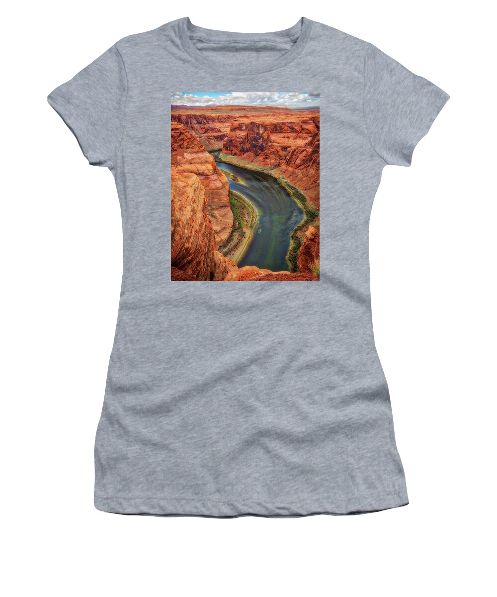 Horseshoe Bend Women's T-Shirt featuring the photograph Horseshoe Bend Arizona - Colorado River #3 by Jennifer Rondinelli Reilly - Fine Art Photography