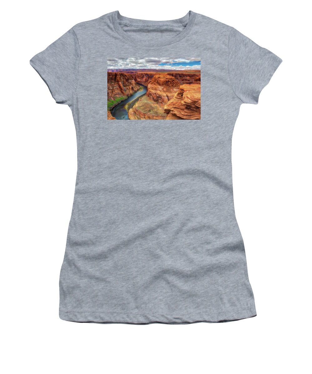 Horseshoe Bend Women's T-Shirt featuring the photograph Horseshoe Bend Arizona - Colorado River $4 by Jennifer Rondinelli Reilly - Fine Art Photography
