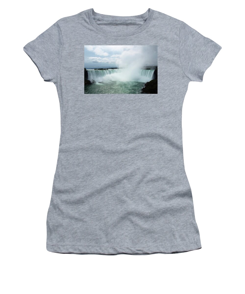 Niagara Falls Women's T-Shirt featuring the photograph Horseshoe Falls by Mary Capriole