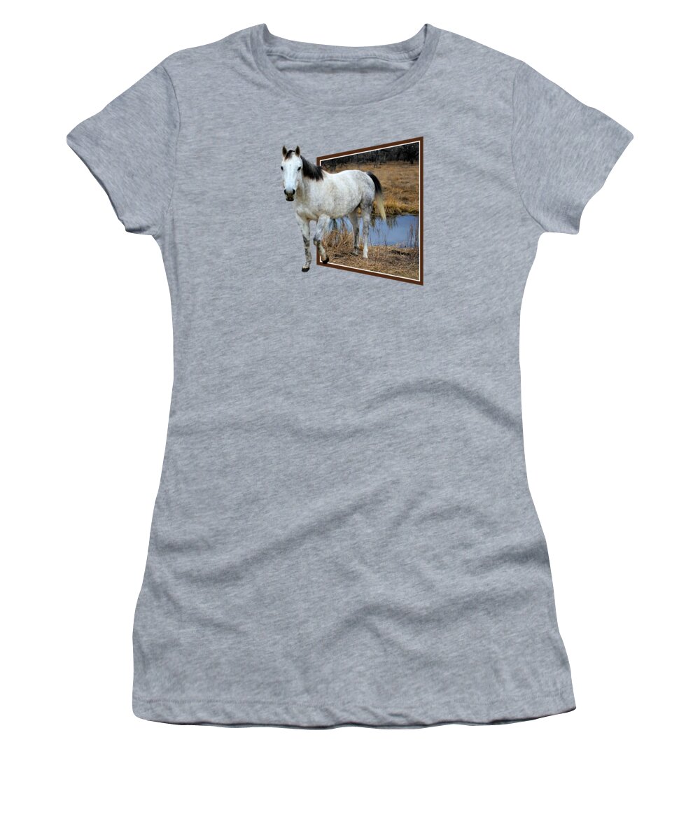 Horse Women's T-Shirt featuring the photograph Horsing Around by Shane Bechler