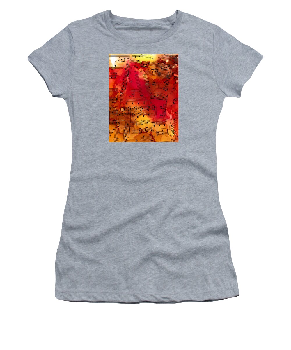 Abstract Women's T-Shirt featuring the painting Hot Jazz by Louise Adams