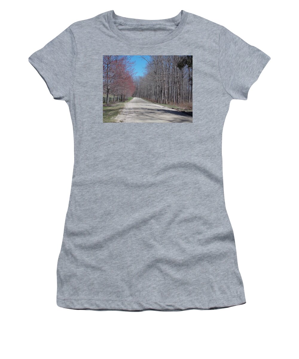 Housatonic River Road Women's T-Shirt featuring the photograph Housatonic River Rd by Catherine Gagne