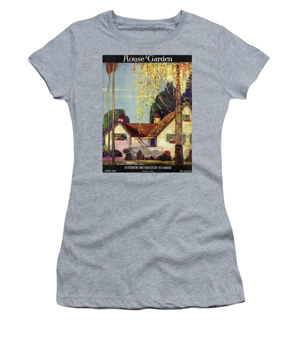 House And Garden Women's T-Shirt featuring the photograph House And Garden Interior Decoration Number Cover by Porter Woodruff