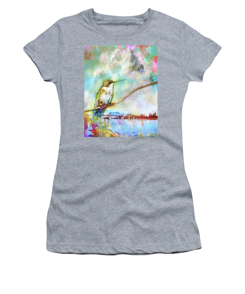 Chattanooga Women's T-Shirt featuring the photograph Hummingbird By The Chattanooga Riverfront by Steven Llorca