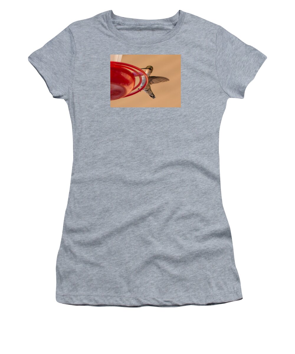 Hummingbird Women's T-Shirt featuring the photograph Hummingbird Hello by Holden The Moment