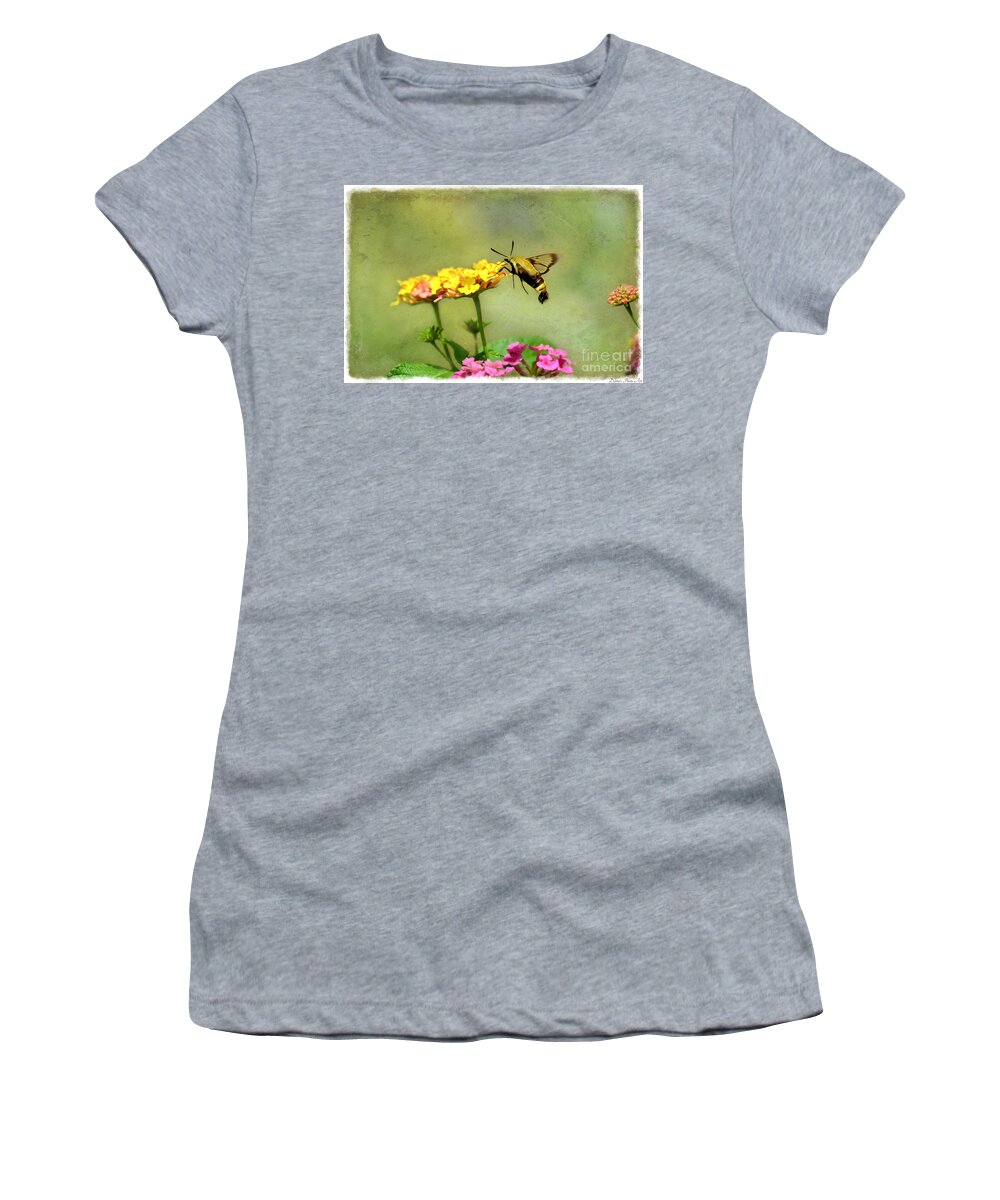 Moth Women's T-Shirt featuring the photograph Hummingbird Moth 2 by Debbie Portwood