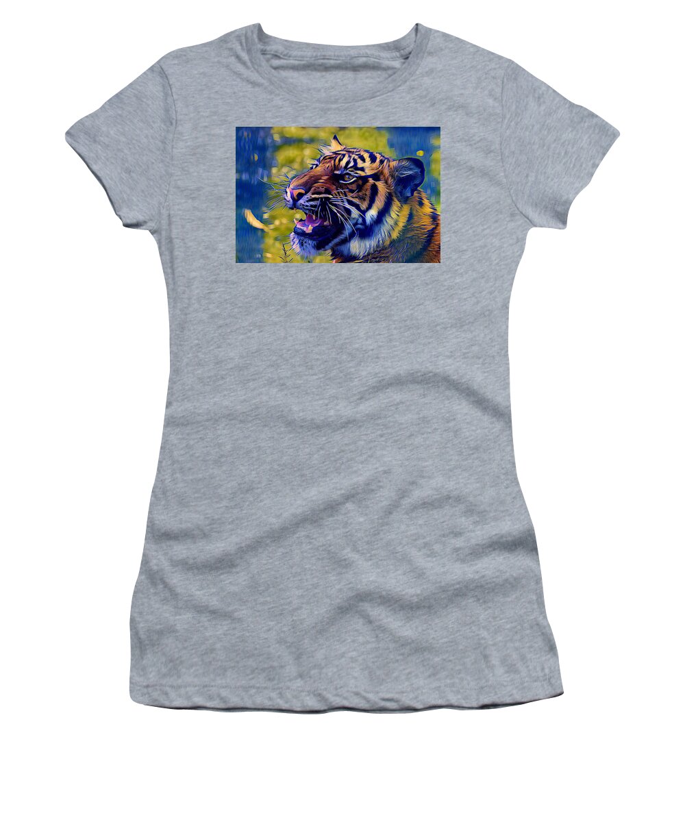 Tiger Women's T-Shirt featuring the photograph Portrait of a Tiger by Femina Photo Art By Maggie