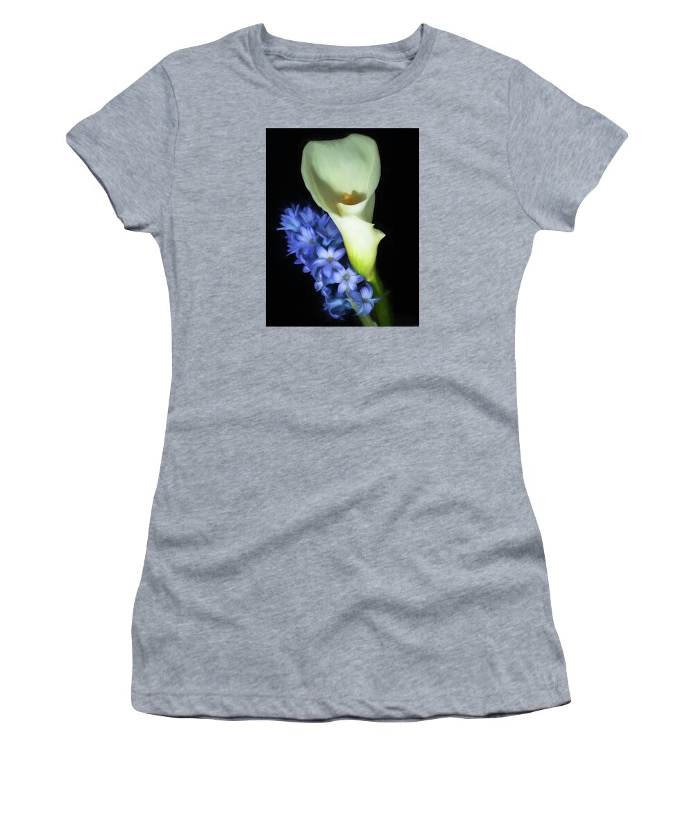 Lily Women's T-Shirt featuring the photograph Hyacinth and Calla Lily by John Roach