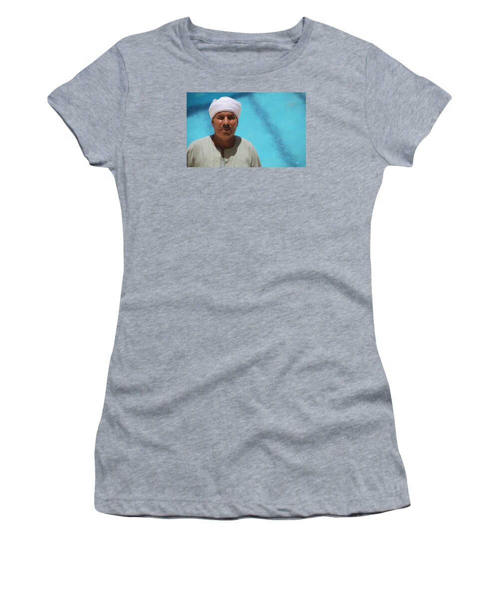 Al-ahyaa Women's T-Shirt featuring the photograph I am the pool man by Jez C Self