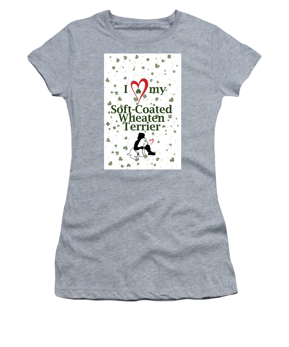 Wheaten Terrier Women's T-Shirt featuring the digital art I Love My Wheaten Terrier by Rebecca Cozart