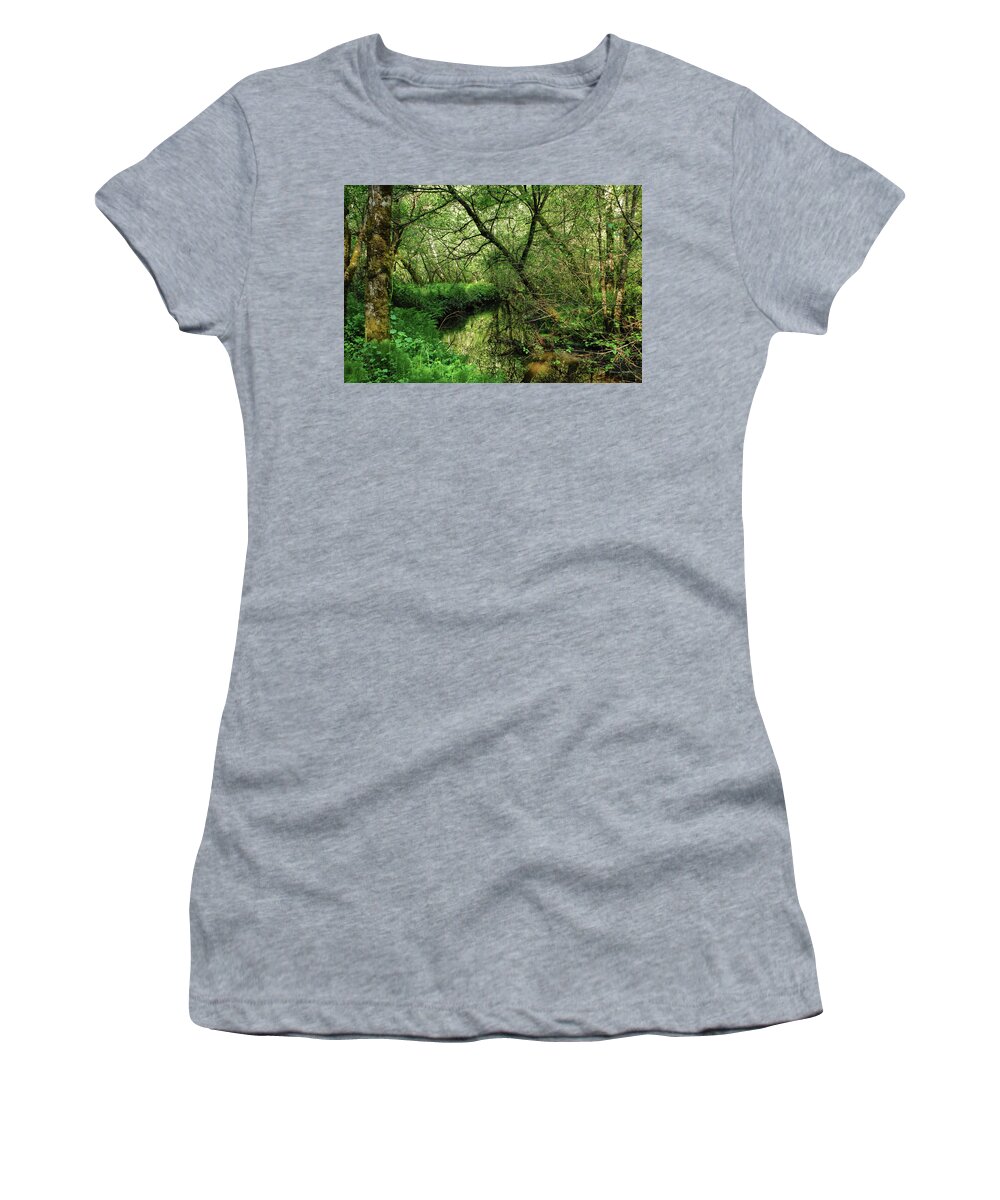 Woods Women's T-Shirt featuring the photograph I Think Of You Often by Donna Blackhall