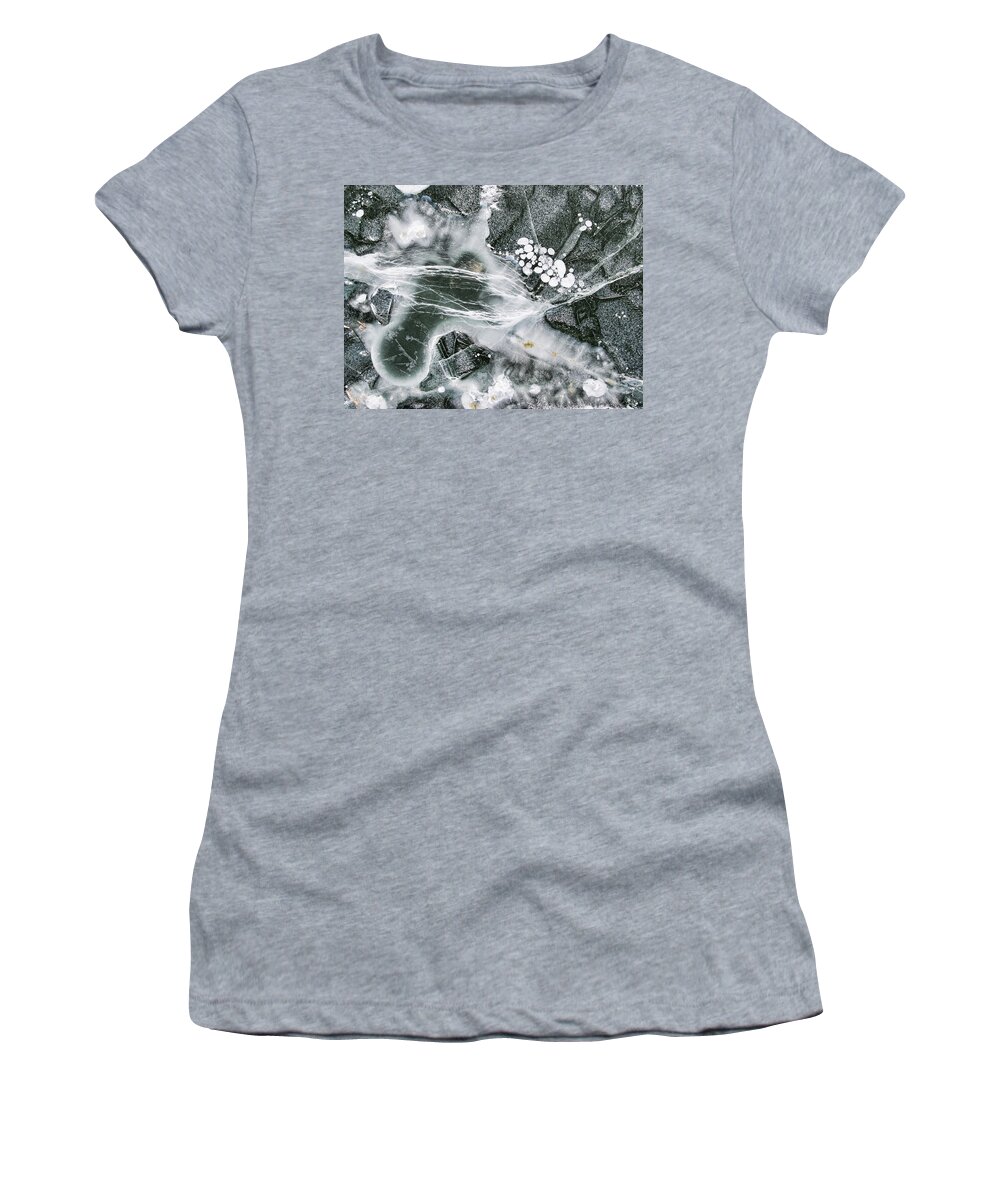 Ice Women's T-Shirt featuring the photograph Ice Patterns XXXIII by Steven Ralser