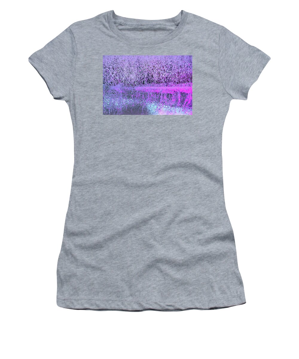 Ice Formations Women's T-Shirt featuring the photograph Ice-sculpting Festival In The Colorado Rockies, Soft Magenta by Bijan Pirnia