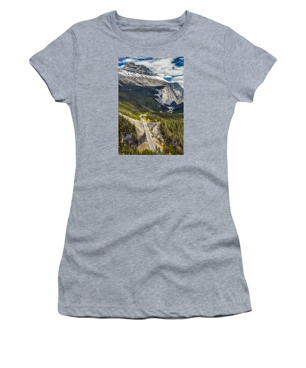 Travel Women's T-Shirt featuring the photograph Icefield Parkway Scenic Drive by Pierre Leclerc Photography