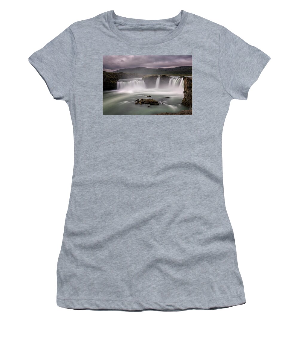 Iceland Women's T-Shirt featuring the photograph Iceland Waterfall by Tom Singleton