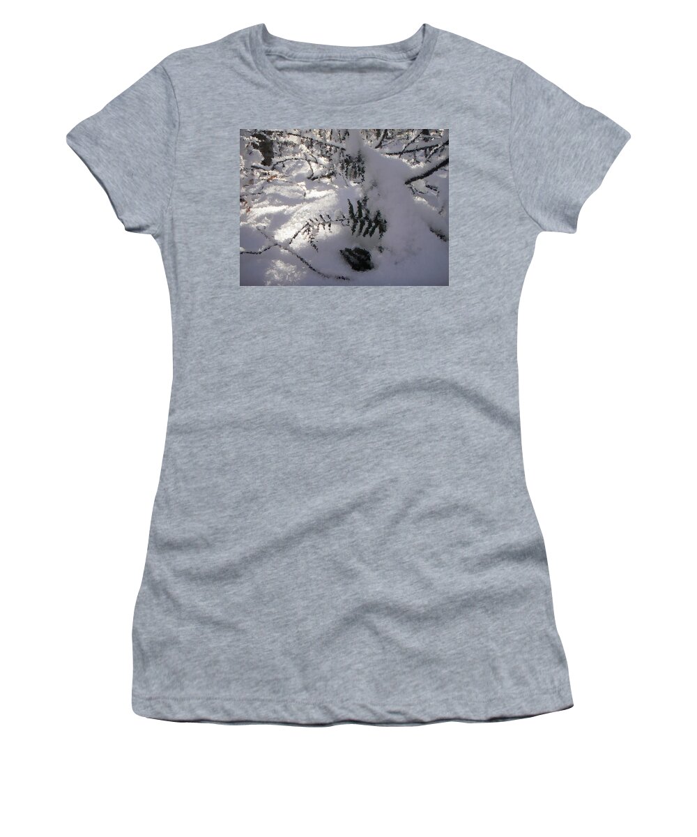 Winter Women's T-Shirt featuring the photograph Icy Fern by Nicole Angell