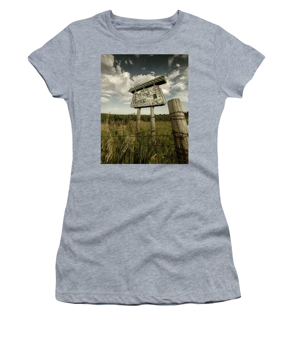 Sign Women's T-Shirt featuring the photograph Ideal Driving Range by Art Whitton