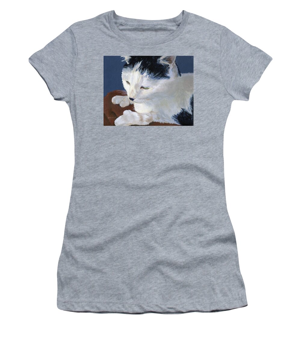 Cat Women's T-Shirt featuring the painting Iggy by Lynne Reichhart