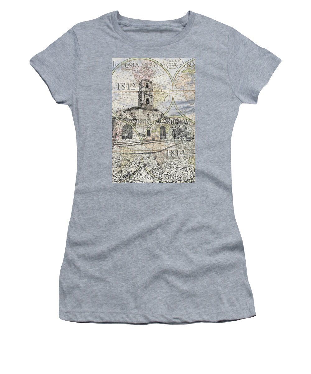 Cuba Women's T-Shirt featuring the photograph Iglesia De Santa Ana Passport by Sharon Popek