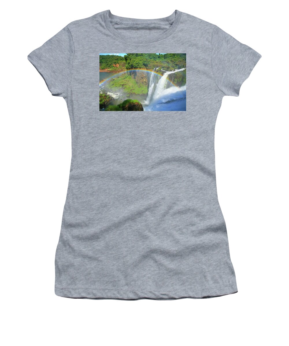 Rainbow Women's T-Shirt featuring the photograph Iguazu Rainbow by Bruce J Robinson