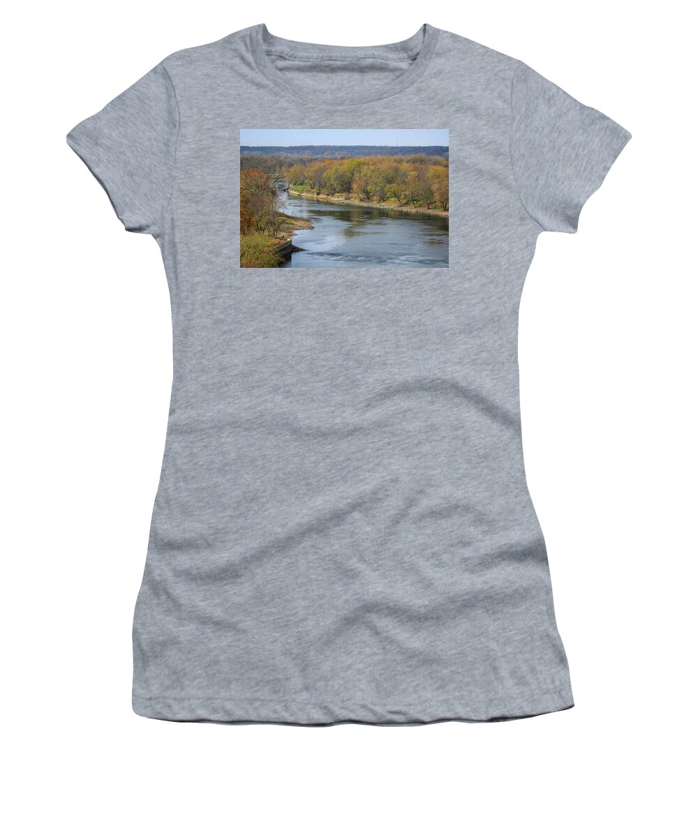 Illinois River Women's T-Shirt featuring the photograph Illinois River at Starved Rock by Joni Eskridge