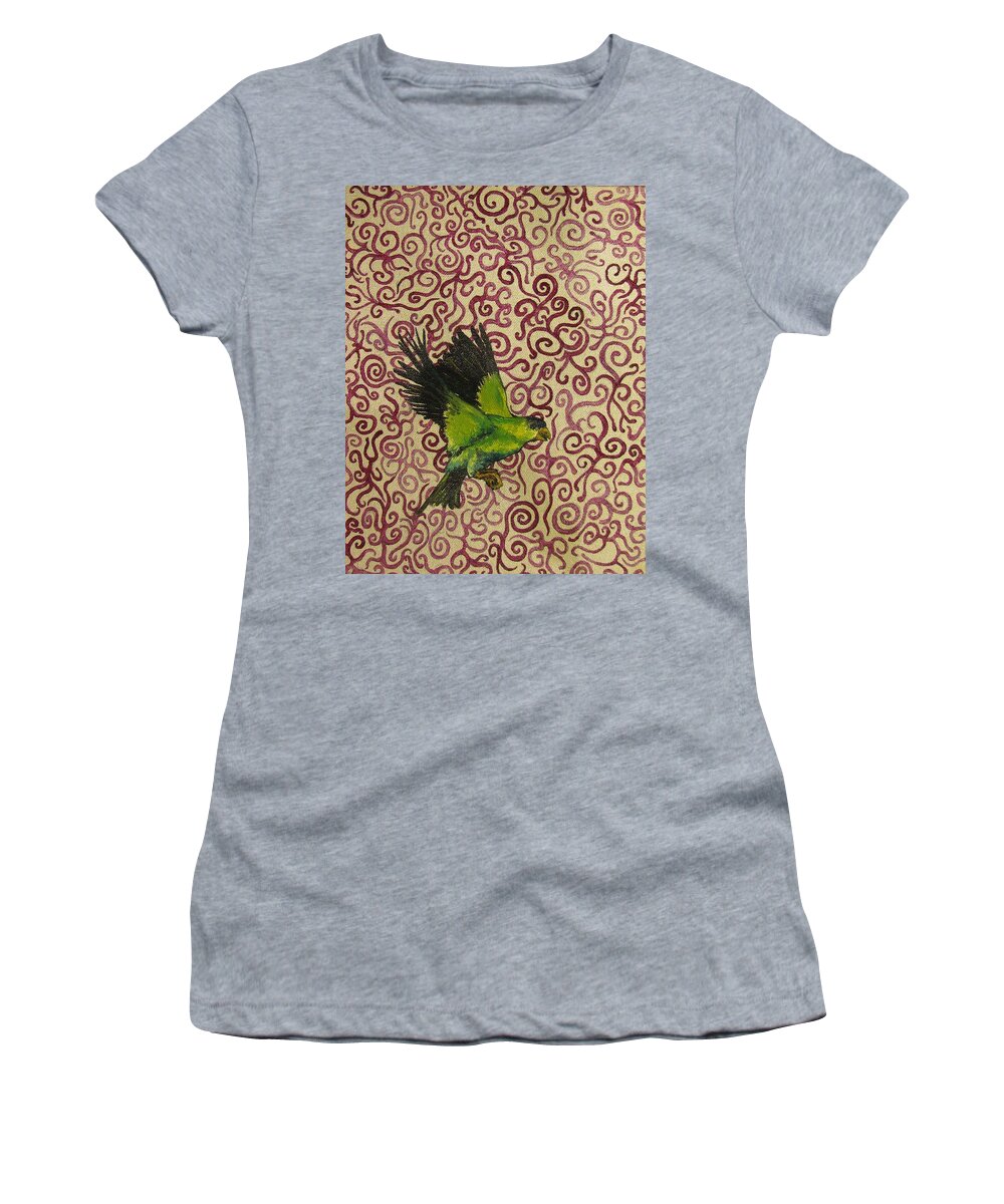 Canary Women's T-Shirt featuring the painting Imaginary Canary by Violet Jaffe