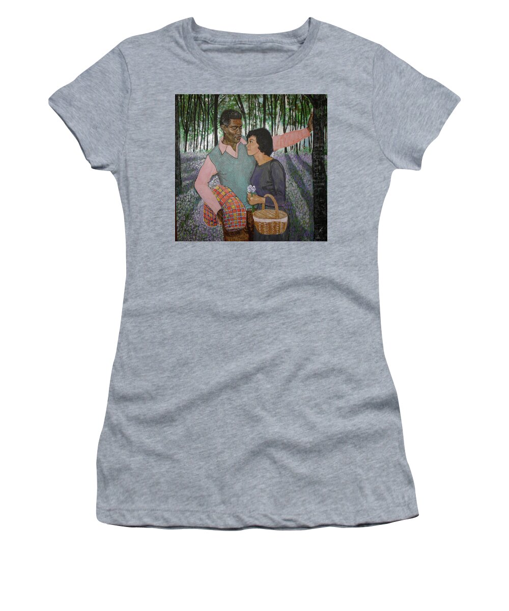 Painting Women's T-Shirt featuring the painting Imagine Love by Lee McCormick