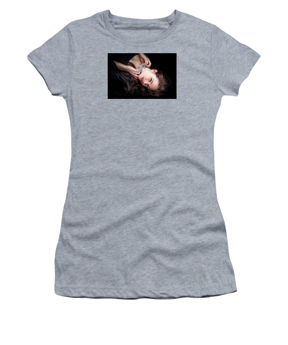 Model Women's T-Shirt featuring the photograph In Chains by Rikk Flohr