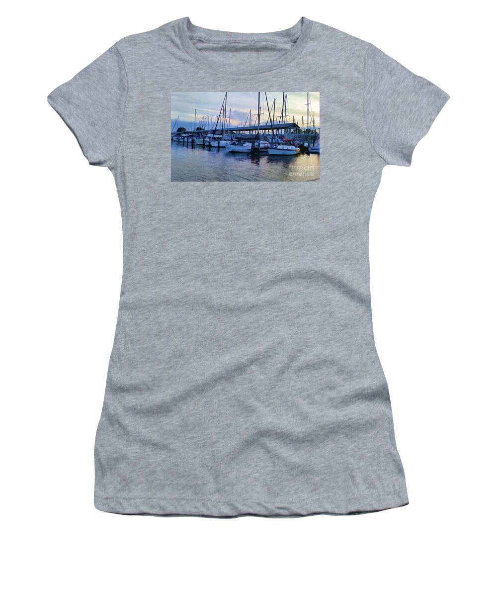 Dock Boats Women's T-Shirt featuring the photograph In My Dreams Sailboats by Roberta Byram