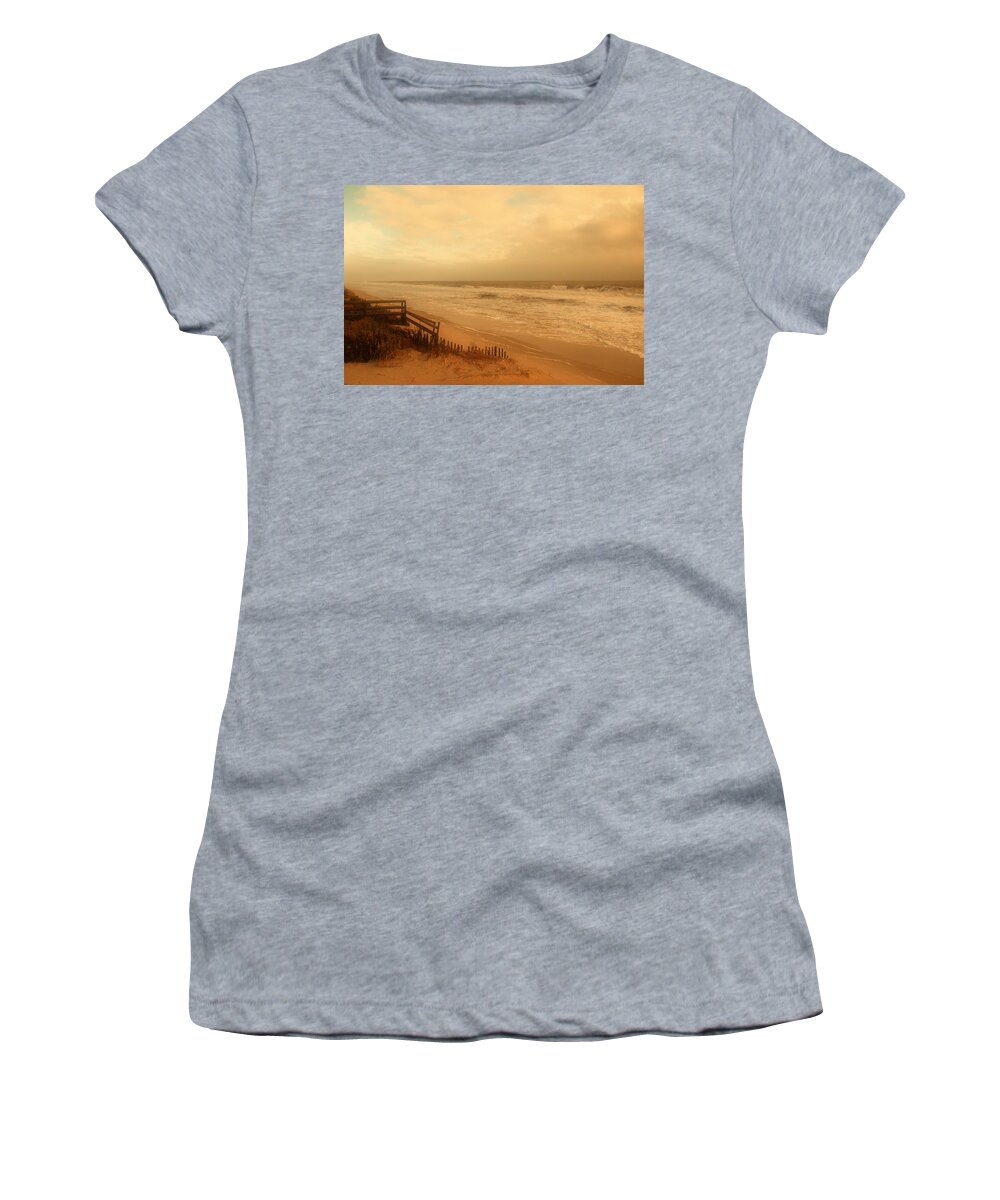 Jersey Shore Women's T-Shirt featuring the photograph In My Dreams The Ocean Sings - Jersey Shore by Angie Tirado