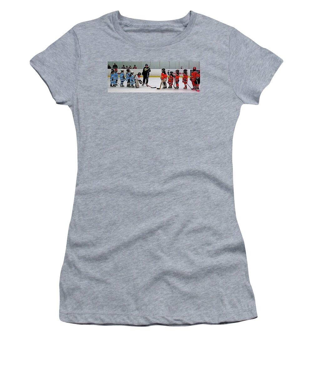 Hockey Women's T-Shirt featuring the photograph In The Beginning by Ian MacDonald