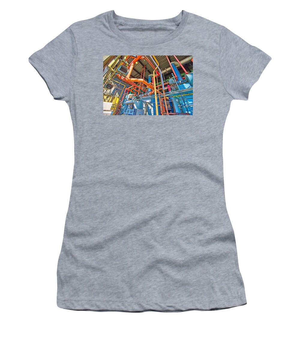 Hdr Women's T-Shirt featuring the photograph Industrial Waterways by Jonny D