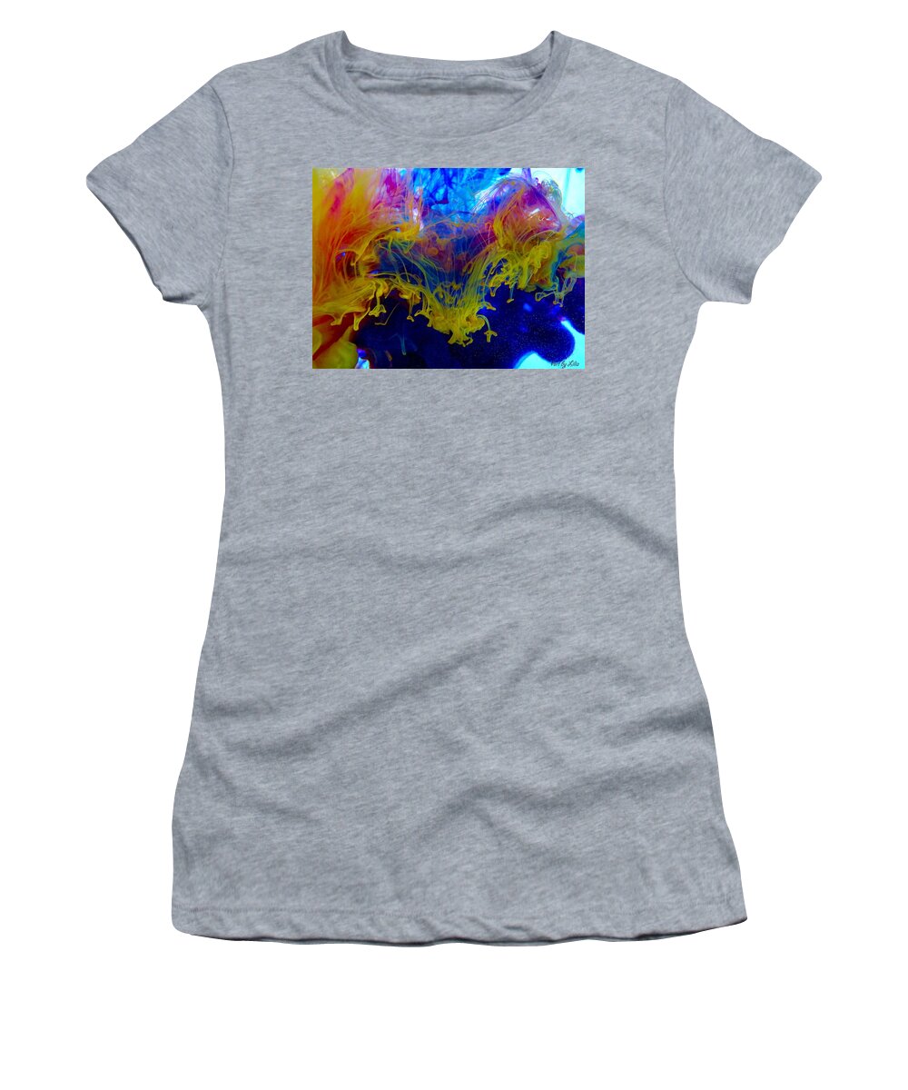 Ink Women's T-Shirt featuring the photograph Ink explosion 9 by Lilia D