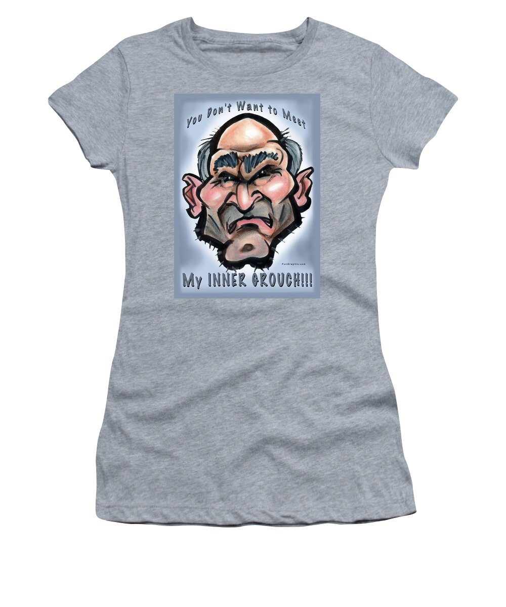 Grouch Women's T-Shirt featuring the digital art Inner Grouch by Kevin Middleton