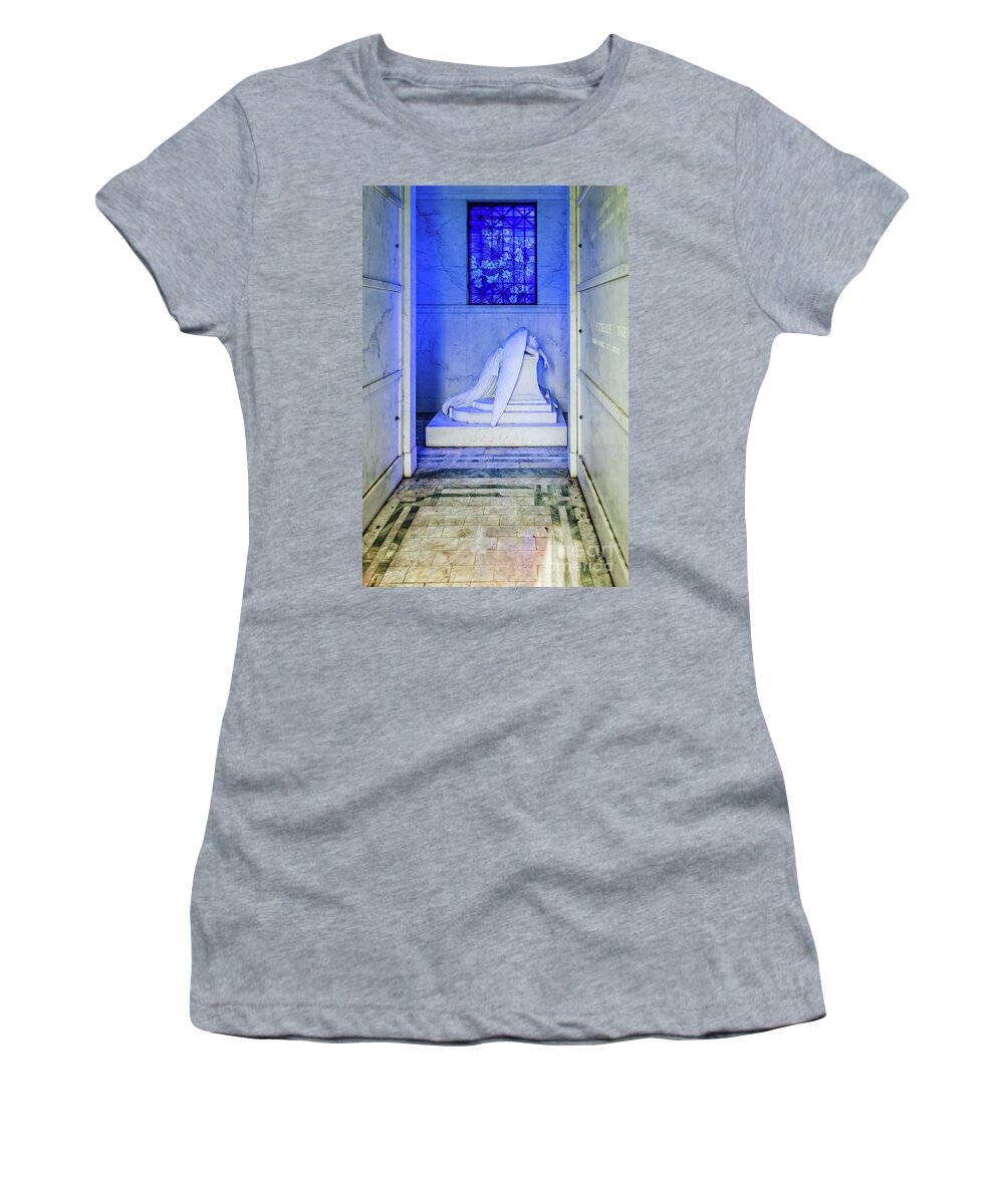 Tomb Women's T-Shirt featuring the photograph Inside the Weeping Angel Tomb - NOLA by Kathleen K Parker