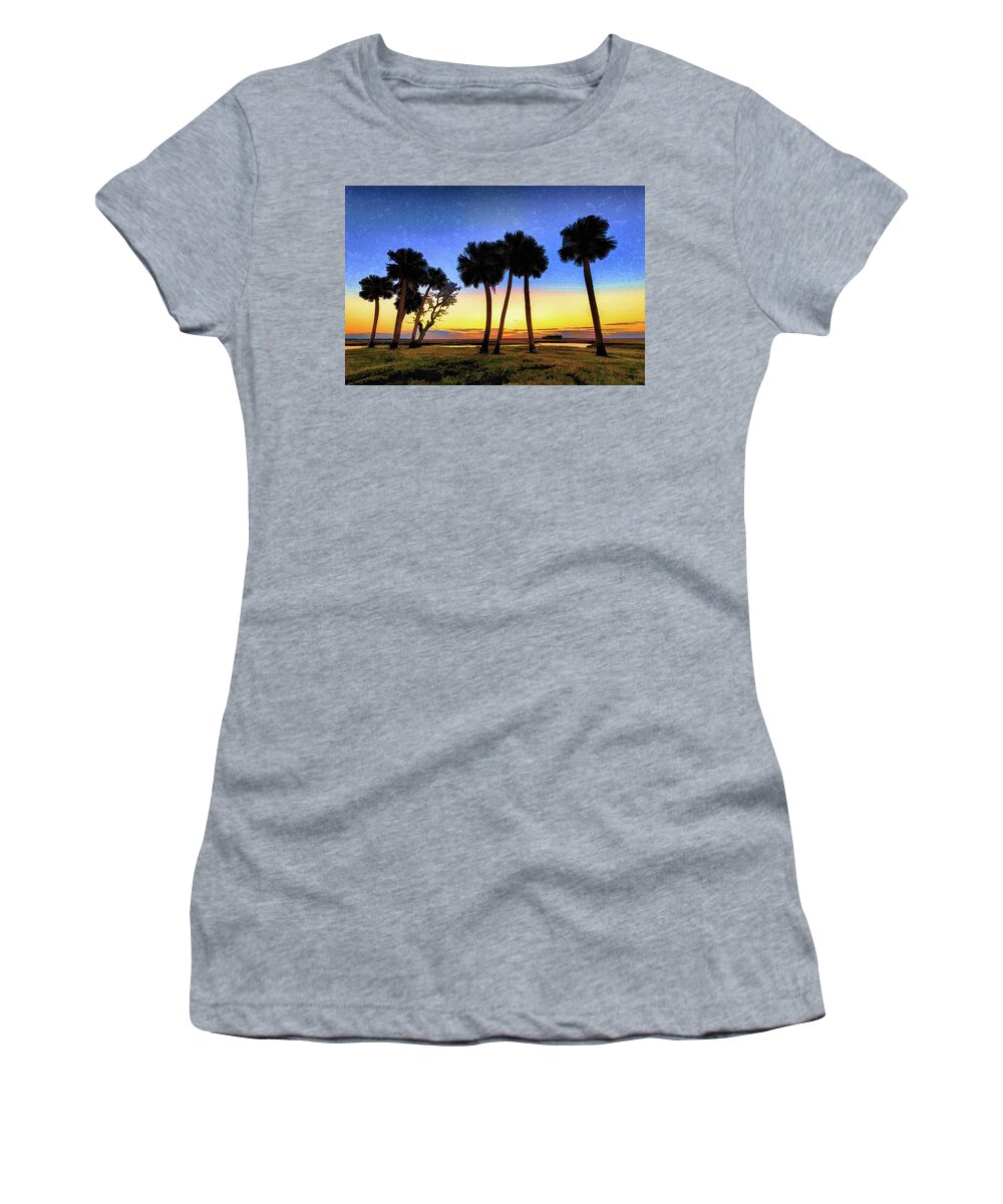 Florida Women's T-Shirt featuring the digital art St Johns River Sunrise #1 by Stefan Mazzola