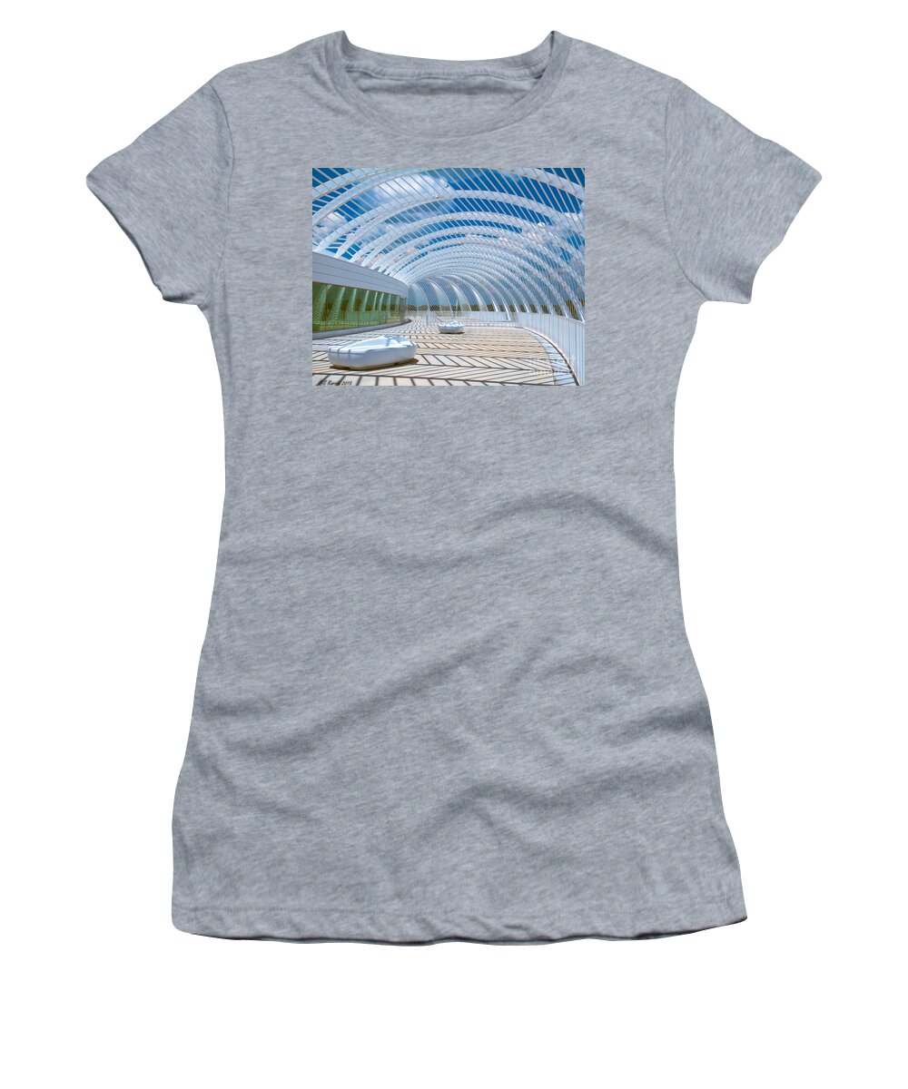 Florida Poly Tech University Women's T-Shirt featuring the photograph Intersecting Lines - Pastels by Sue Karski