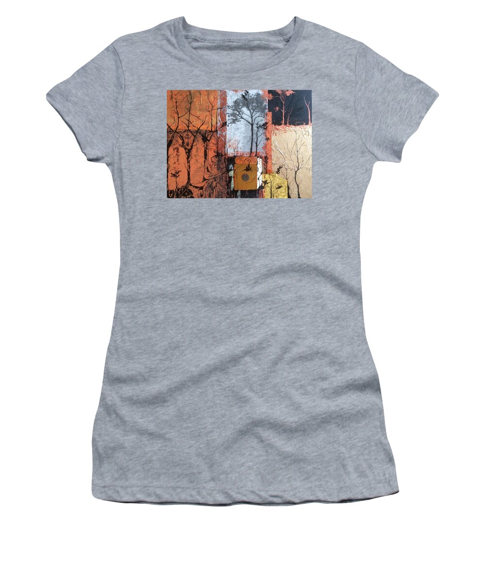 Woods Women's T-Shirt featuring the mixed media Into the Woods by Pat Purdy