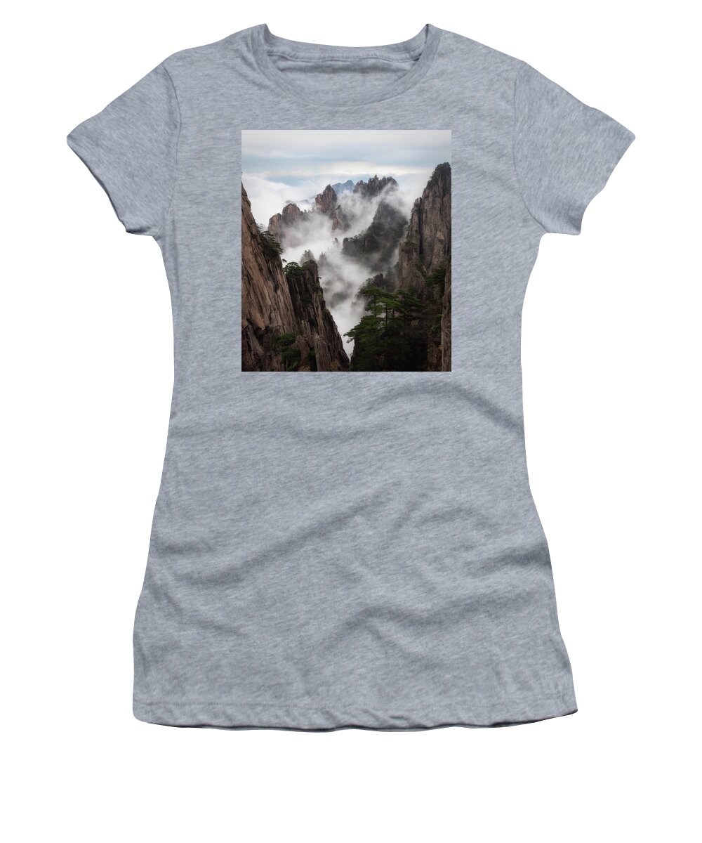 Asia Women's T-Shirt featuring the photograph Invisible hands painting the mountains. by Usha Peddamatham