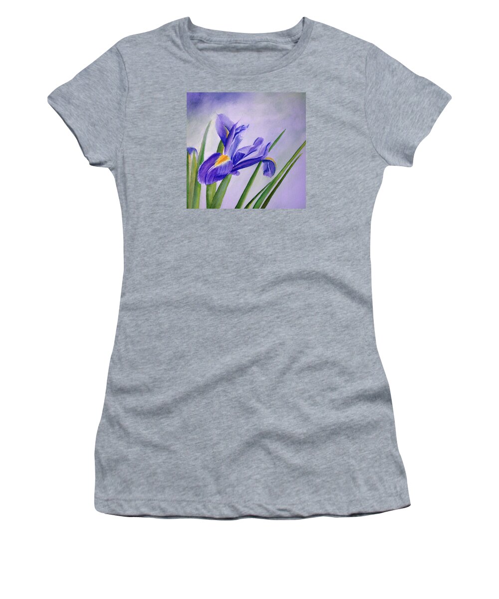 Iris Women's T-Shirt featuring the painting Iris by Allison Ashton