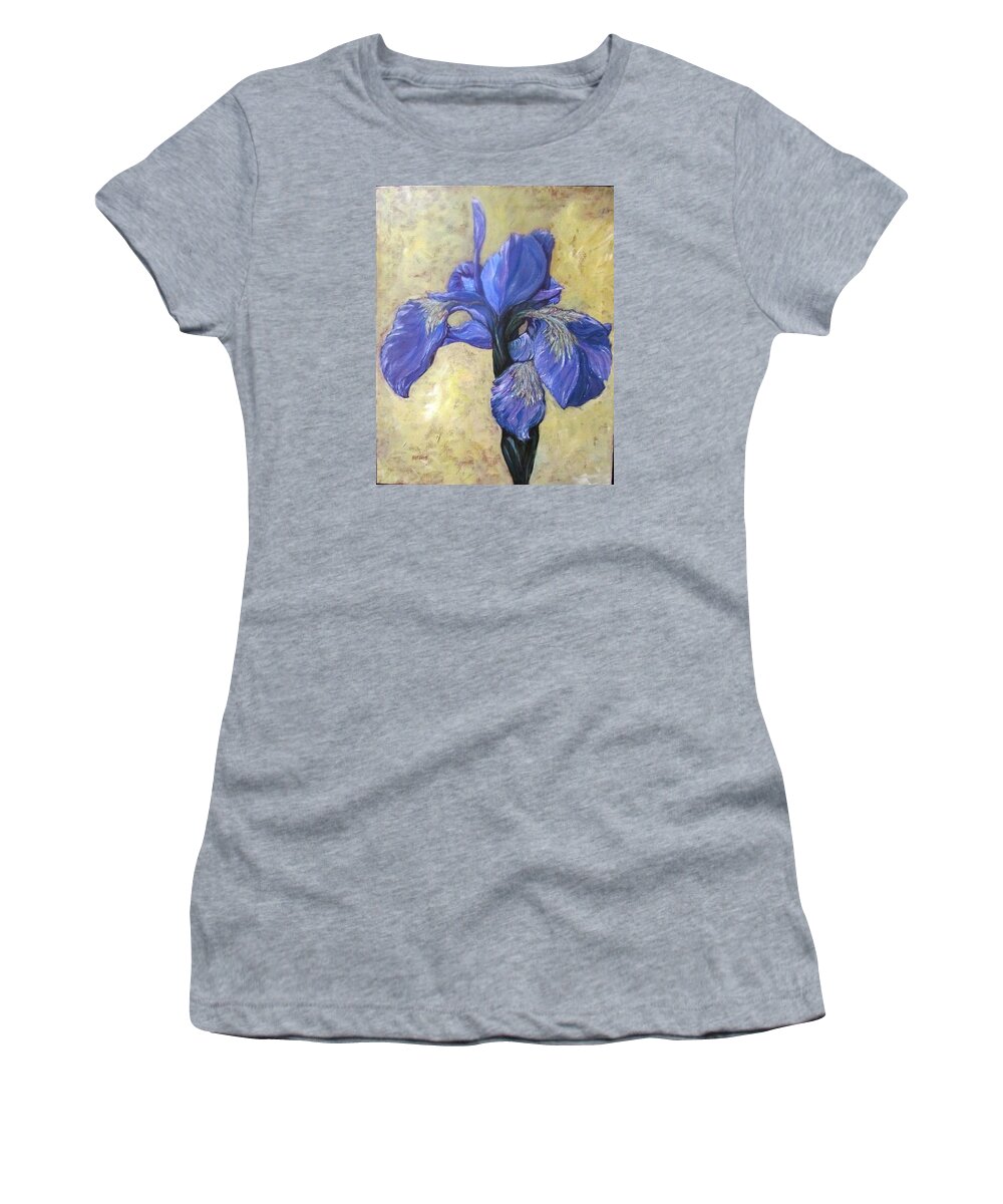 Flowers Women's T-Shirt featuring the painting Iris by Barbara O'Toole