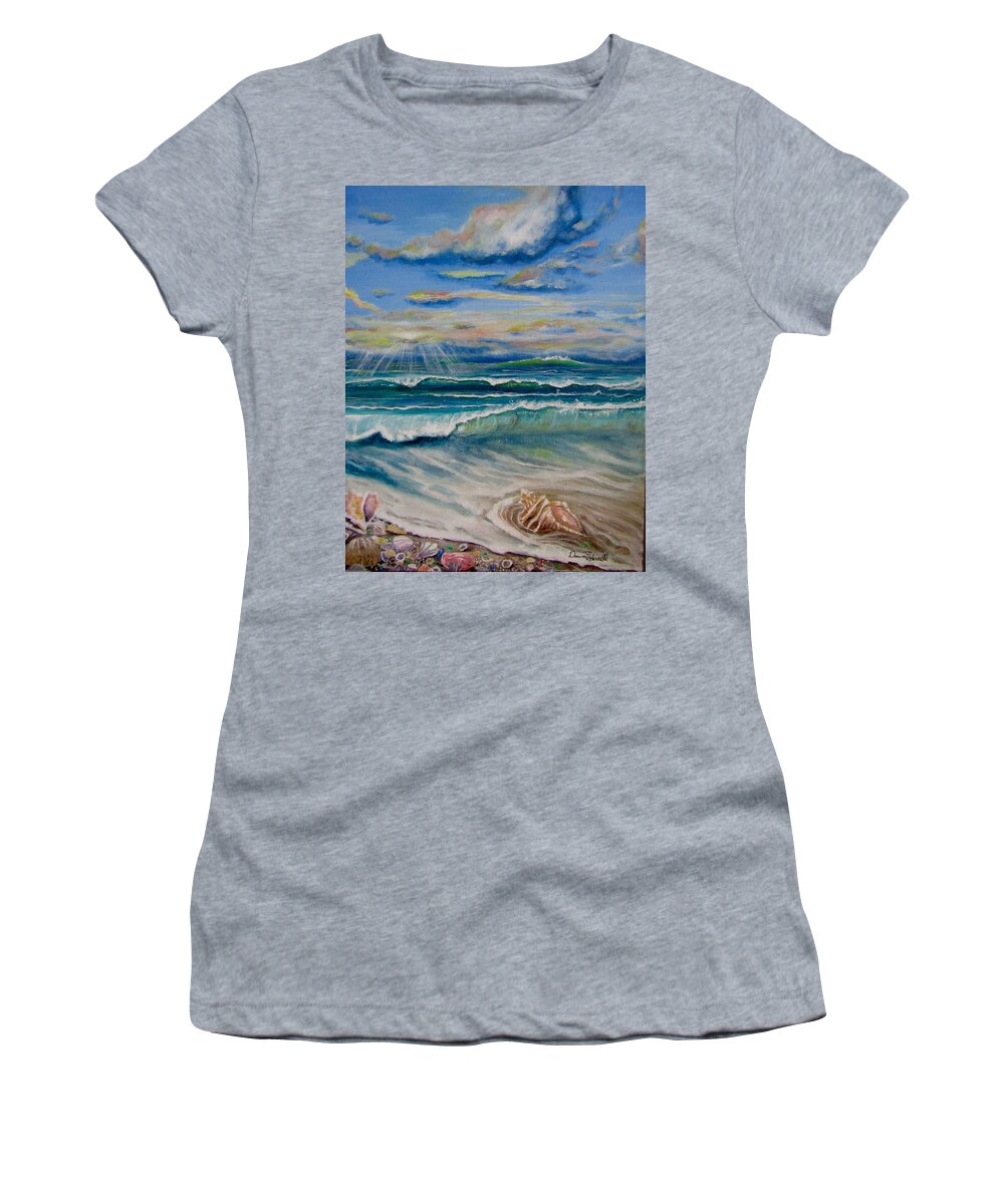 Surfart Women's T-Shirt featuring the painting Irma's Treasure by Dawn Harrell