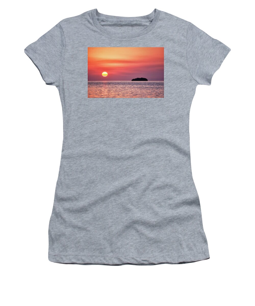 3/22/17 Women's T-Shirt featuring the photograph Island Sunset by Louise Lindsay