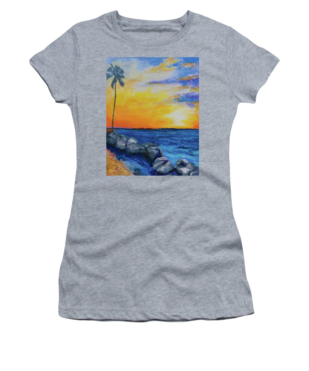 Beach Women's T-Shirt featuring the painting Island Time by Stephen Anderson