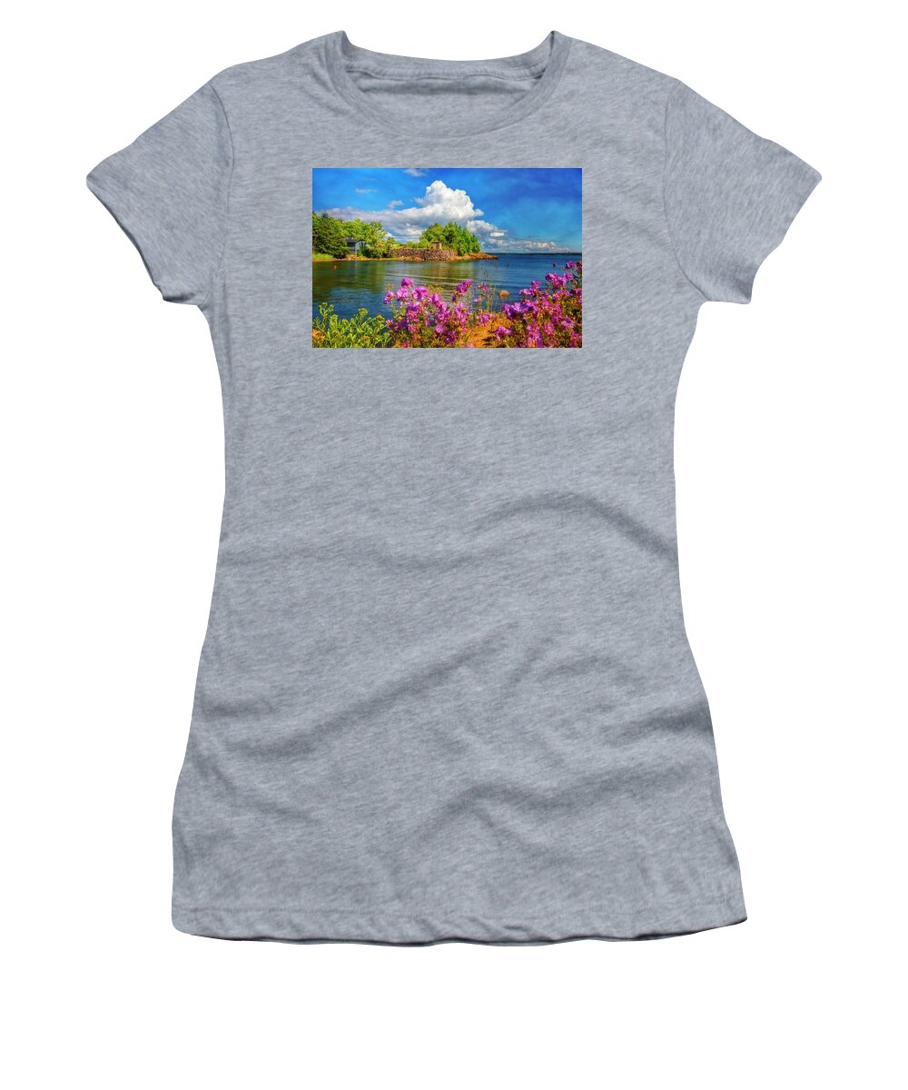 Barns Women's T-Shirt featuring the photograph Islands of Light by Debra and Dave Vanderlaan