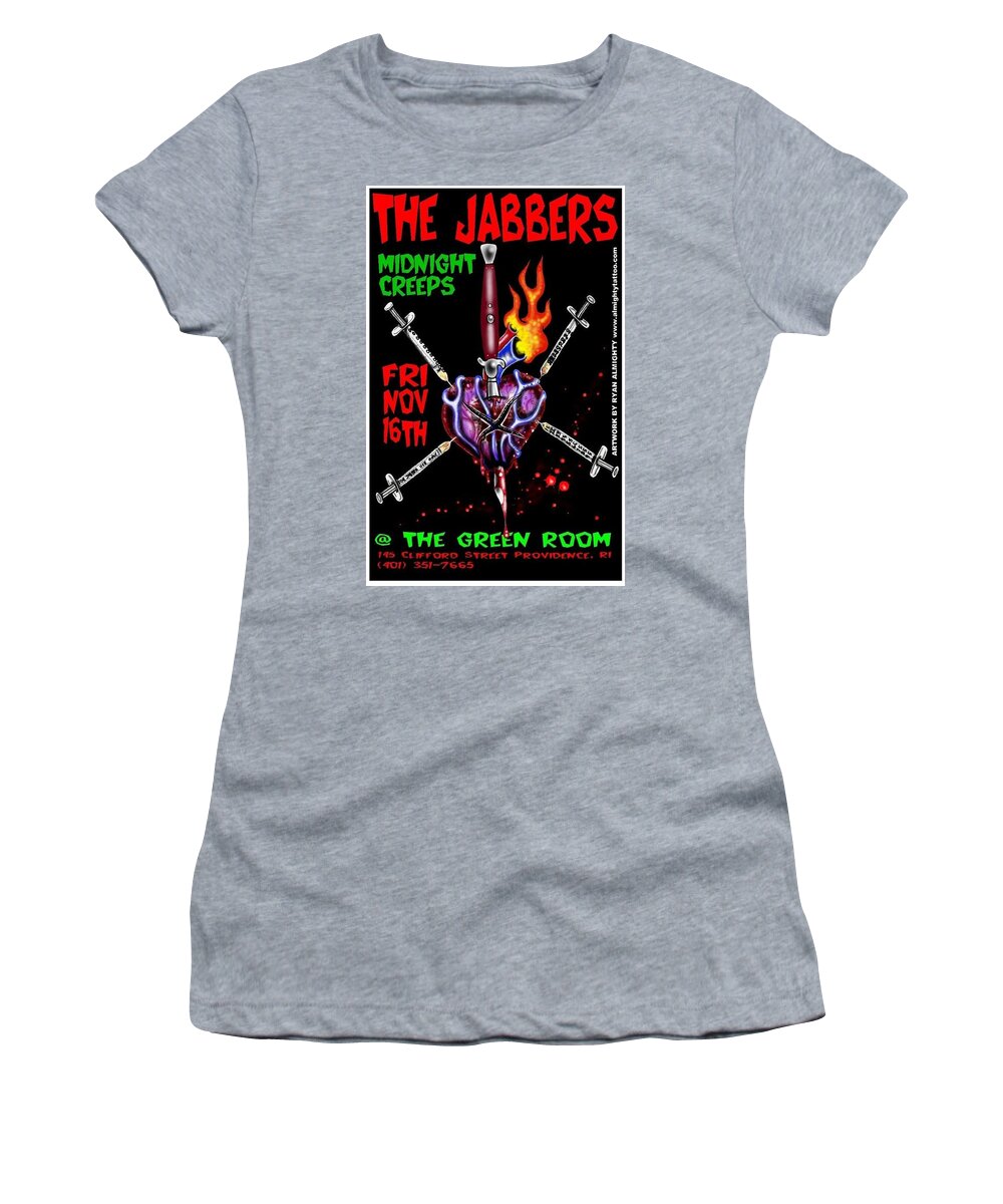 The Jabbers Women's T-Shirt featuring the digital art Jabbers Reunion Flyer by Ryan Almighty