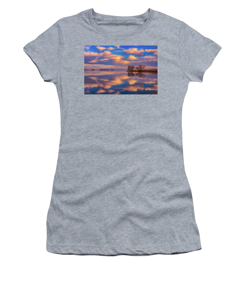Sunset Women's T-Shirt featuring the photograph Jackson Lake Sunset by Darren White